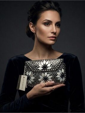 ANTIK KRAFT Crossbody Clutch Purse Luxury Avante Garde NWT Summer Spring Mosaic